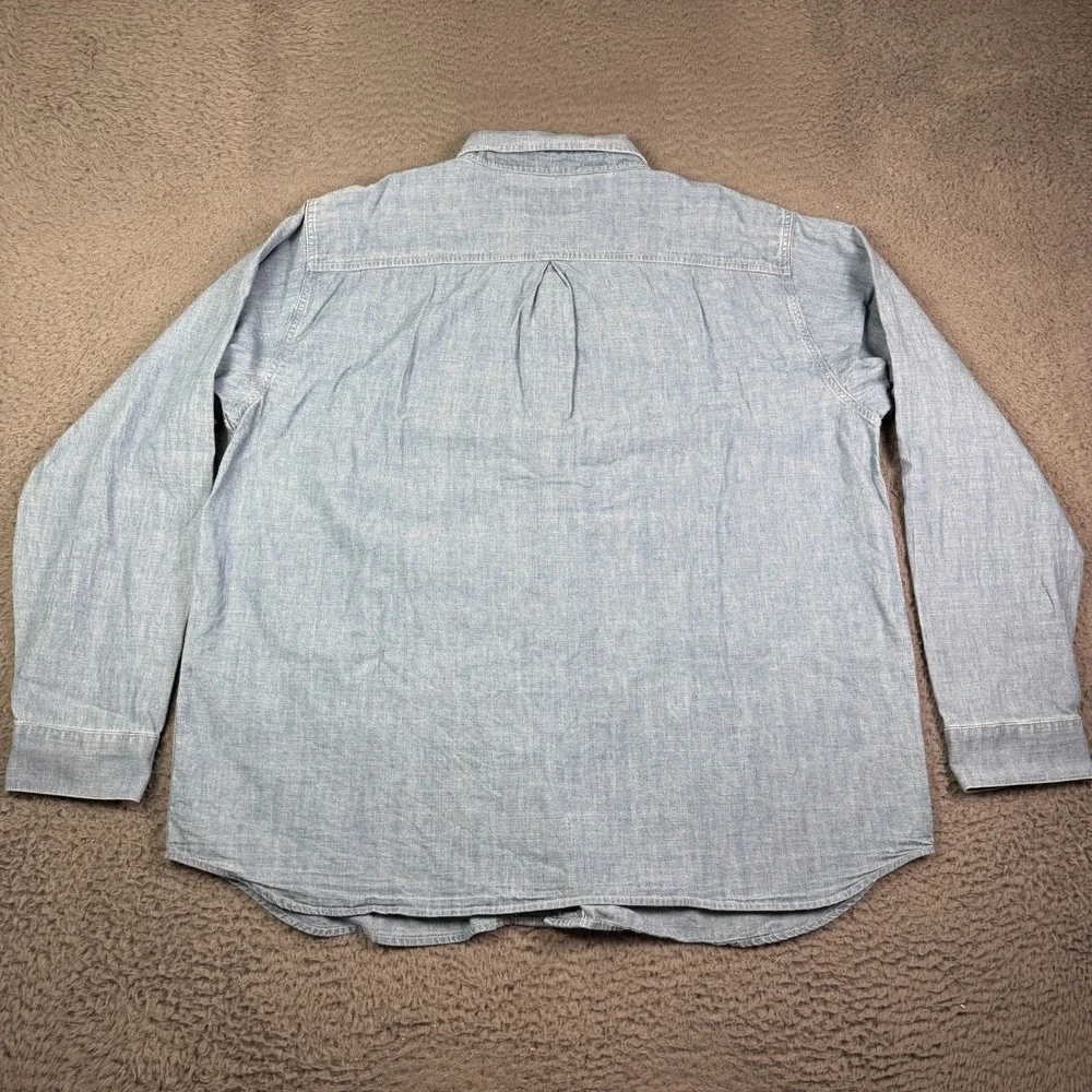 Levi's Blue Tab Work Shirt Mens Large Japanese Chambray Cat Eye Buttons